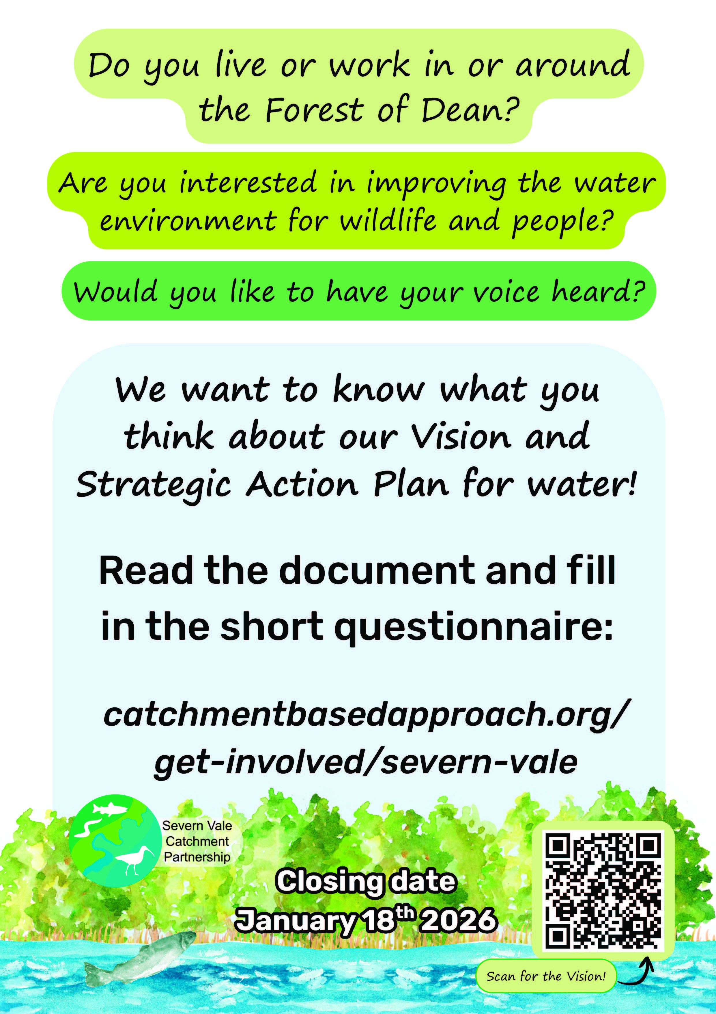 Forest to Sea. Read action plan for water and complete questionnaire.  